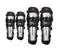 Pro-X Alloy Steel Elbow Guard Knee Guard Shin Protector for Bikers Riders Bike Motorcycle (Black Set of 4).