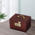 New Vintage Style Treasure Storage Box with Combination Lock Safe Box Piggy Bank Organizer Money Jar Wooden Treasure Chest Box. 