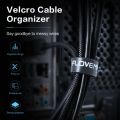 Floveme 2 Meter Velcro Strap Cable Organizer Wire Winder Tool For Managing Earphone Headphone Mouse Keyboard Charging Cable Desktop PC Cable Management - Black. 