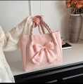 Bows Versatile Casual Hand-held Tote Bag Women's Bag Simple Spacious Trendy Crossbody Bag Commuter Bag.