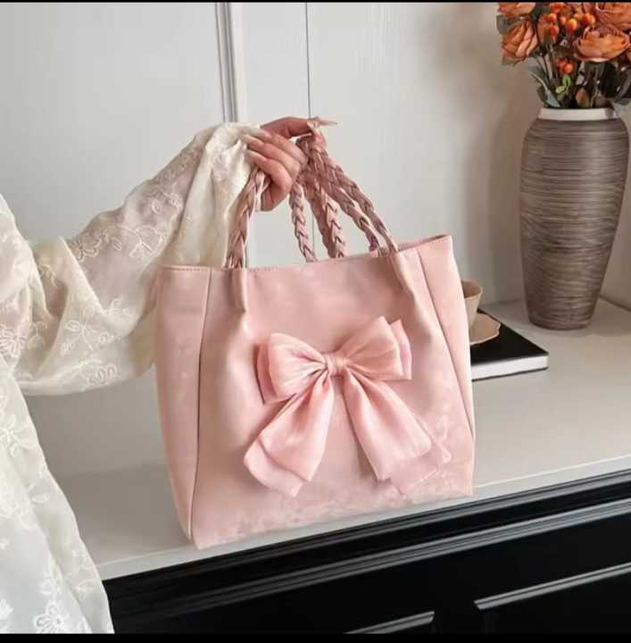 Bows%20Versatile%20Casual%20Hand-held%20Tote%20Bag%20Women's%20Bag%20Simple%20Spacious%20Trendy%20Crossbody%20Bag%20Commuter%20Bag%20-%20Image%207
