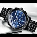 FNGEEN 4006 High Quality Luxury Men's Quartz Watch Luminous Calendar Stainless Steel Strap Wristwatch For Men.