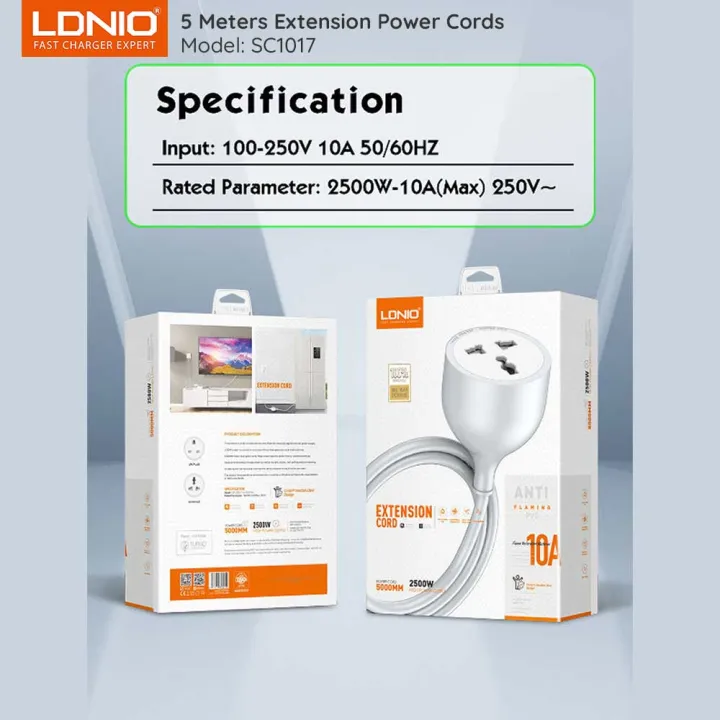 LDNIO%20SC1017%20Universal%20UK%20Power%20Strip%20with%205%20Meter%20Extension%20Power%20Cord%20One%20Way%20Power%20Socket%20For%20Commercial%20-%20Image%204