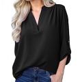 Stylish Addition - Ladies Casual Office Blouse Plain Long Sleeve Chiffon Shirt Women - Blouse - Sustainable Choice - Durablity Assurance. 
