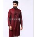 Eid special royel blue solid colour fasionable  cotton semilong panjabi for men. 