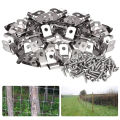 100 Pcs Fence Wire Clamps & Screws, Agricultural Fencing Mounting Clips Clamp For Mount 12-16 Gauge Welded Wire To Wood Sunlight Mall.
