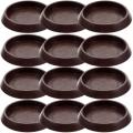 12 Pcs Square Carpet Fixed Casters Round Rug Rubber Feet Furniture Plastic Compact Chair Wheel Stopper.