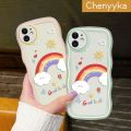 Chenyyka For OPPO F7 Case Fashion Rainbow Colorful Lovely Wave Border Soft Clear Shockproof Phone Cases Creative Camera Transparent Casing Simple Gentle Protective Cover. 