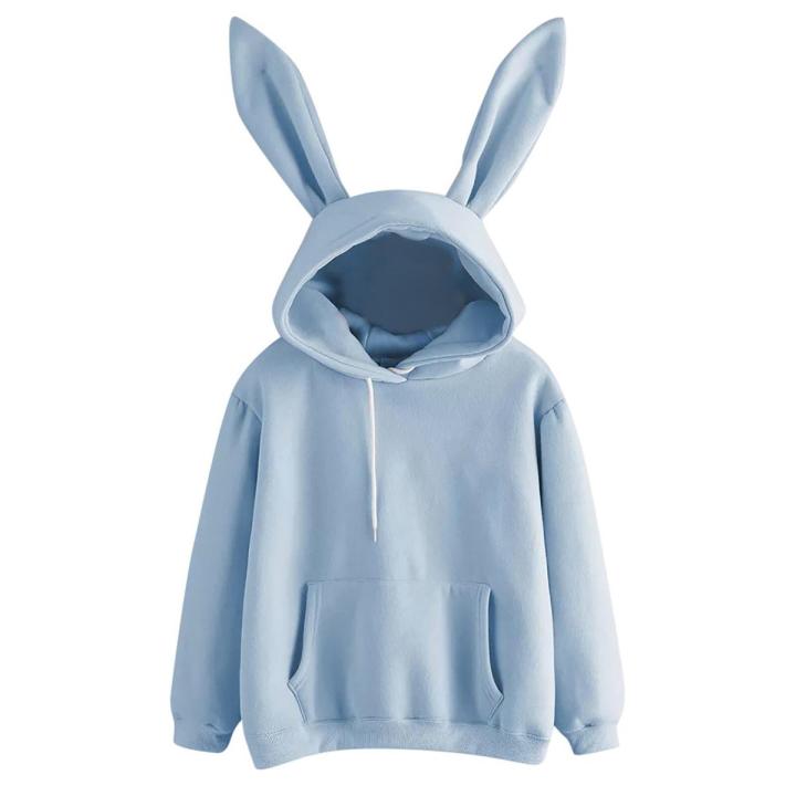 Women Cute Bunny Girl Hoodie Casual Long Sleeve Sweatshirt Pullover Rabbit Ears Plus Size Sweatershirt Harajuku Hoodies свитшот
