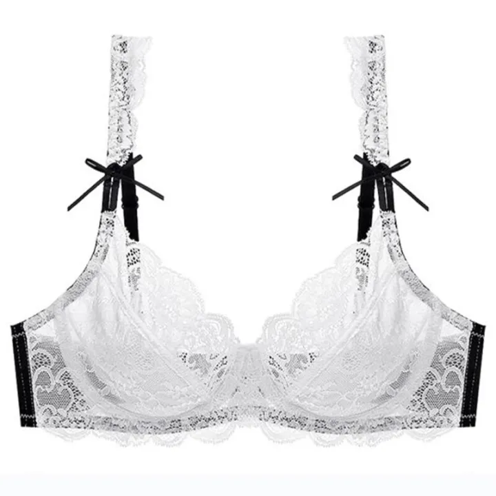 2022%20Lace%20Plus%20Size%20ABCDE%20Cup%20Underwear%20Women%20Bras%20Three%20Quarter%20Top%20Ultra%20Thin%20Thick%20BH%20Push%20Up%20Female%20Lingerie%20-%20Image%204