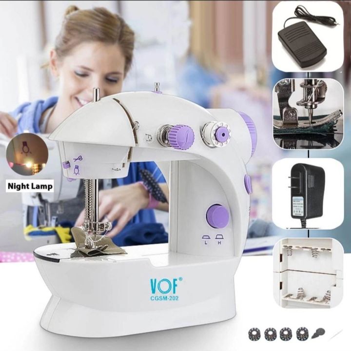 5 in 1 Mini Sewing Machine - Dual Speed Portable Mini Electric Pedal Double Threads Rewind Swing Machine Mini Sewing Machine - Dual Speed Portable Mini Electric Pedal Double Threads Rewind Swing Machine