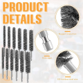 Stainless Steel Bore Brush Stainless Steel Bristles Wire Brush for Power Drill with Hex Shank Handle 24 Pcs. 