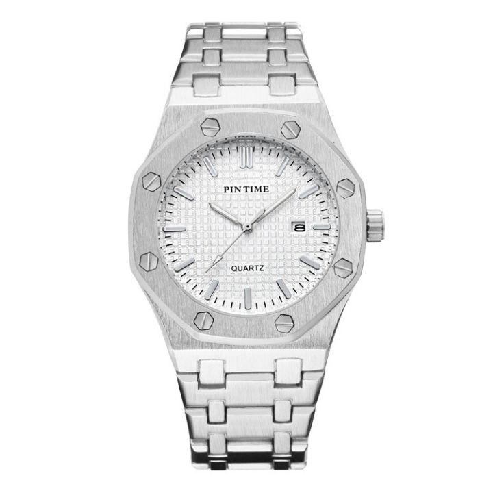 PINTIME%20/Fashion%20Men's%20Watch%20Alloy%20Strap%20with%20Octagonal%20Screw%20Decorative%20Ring%20Waterproof%20Quartz%20Watch%20-%20Image%205