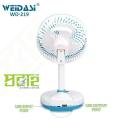 WEIDASI Rechargeable desk fan WD-219 (with Led light). 