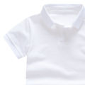 Elegantstunning Boys Lapel Short Sleeves T-shirt Simple Solid Color Tops Summer Cotton Breathable Shirt For 1-10 Years Old Kids. 