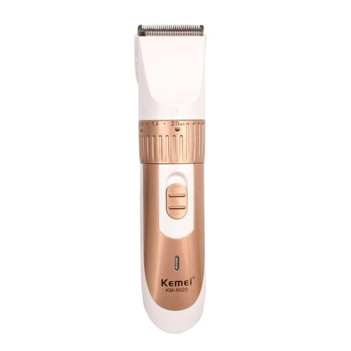 Kemei Rechargeable Hair Clipper and Trimmer Km 9020   Gold and White