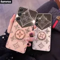 For Samsung Galaxy A35 A55 Phone Case Fashion Diamond Mirror Cover Luxury Clover with Kickstand Bracket Lanyard for Galaxy A35 A55 Cover Casing HP. 