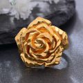 Ethiopia Dubai Rose Gold Color Rings For Women Girls Flower Simple Finger Rings Trend Ring Jewelry Party. 