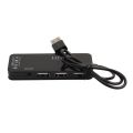 2X 3 Port USB 2.0 Hub External 7.1Ch Sound Card Headset Microphone Adapter for Pc Black. 