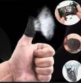 1 Pair(2 Pcs) Breathable Mobile Finger Sleeves / Sweatproof Gloves for Mobile Gaming - Black. 