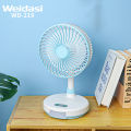 WEIDASI WD-219 Rechargeable 2400mAh Battery Strong Wind Portable Desk Fan With LED Lamp.