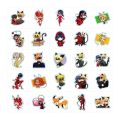 Cartoon Anime Ladybug Red Girl Stickers for Laptop Suitcase Album Stationery Waterproof Album Decals Kids Toys Birthday Gifts. 