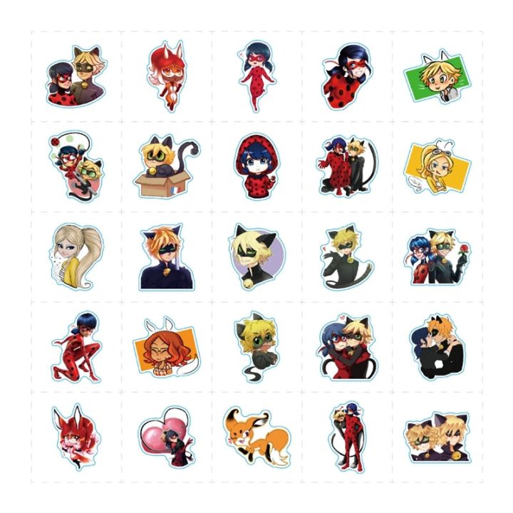 Cartoon%20Anime%20Ladybug%20Red%20Girl%20Stickers%20for%20Laptop%20Suitcase%20Album%20Stationery%20Waterproof%20Album%20Decals%20Kids%20Toys%20Birthday%20Gifts%20-%20Image%202