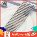 3 Pairs Stainless Steel Reusable Flower Printed Non-slip Chopsticks Tableware. 
