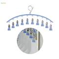 Clothes Hanger with 10 Clips Bras Clip Hangers Smooth Windproof Durable Laundry Clip Drip Drying Hanger for Drying Tie Scarfs Hats Lingerie.