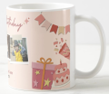 Customize Happy Birthday White Ceramic Mug With Your Photo, Name and Date of Birth. 