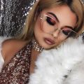 Rose Gold Fashion Metal Frame Lady UV400 Mirror Gothic Sun Glasses 2023 New Women Cat eye Brand Designer Sunglasses FeMale. 