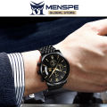 MENSPE Mens Digital Watch for Men True Three Eyes Wristwatch Waterproof Luminous Calendar Clocks Men's Quartz Watch Fashion Multi-functional Sports Waterproof Calendar Watch. 