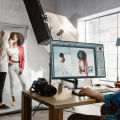Selens Monitor and Laptop Stand with Dual Boom Arms Desk Mount Fits Photography Studio, Stream Studio Home Office. 