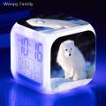Arctic Fox Alarm Clock 7 Color Changing Multifunction Digital Clock Kids Room Bedside Touch Sensing Night Lights Electron Watch. 