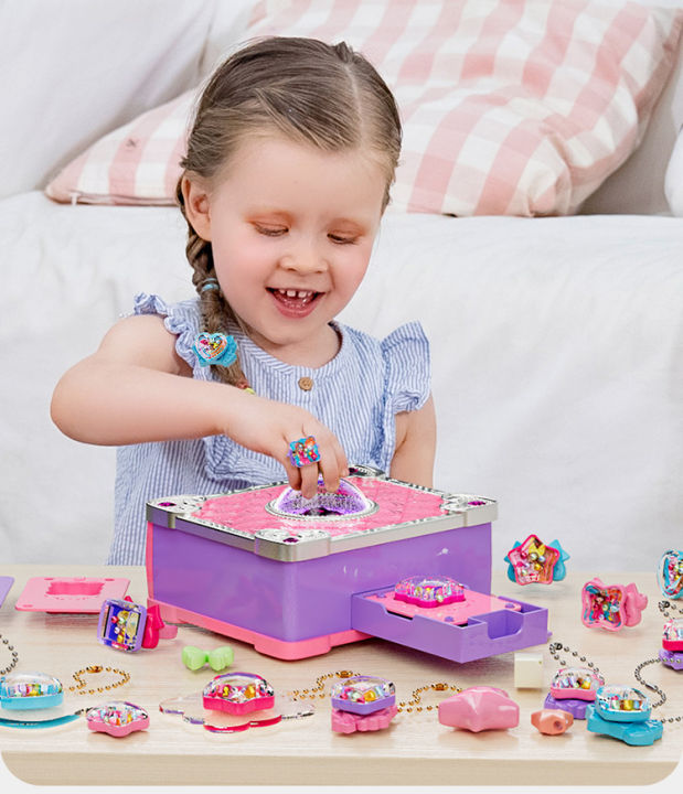 Jewelry Making Kit for Kids DIY Handmade ring Bracelet Magic Book child Crafts toy Production Material Girl's Birthday Xmas Gift SnowWhite