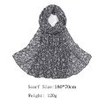 2023 Fashion Print Floral Bubble Chiffon Hijab Lady Print Soft Sun-resistant Shawls and Wraps Scarf Women Muslim Sjaal 180*70cm.