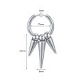 ZS 1PC Punk Black Dangle Earring Stainless Steel Tassel Chain Earring Men Women Korean Ear Clip Piercing Boy Drop Earring. 