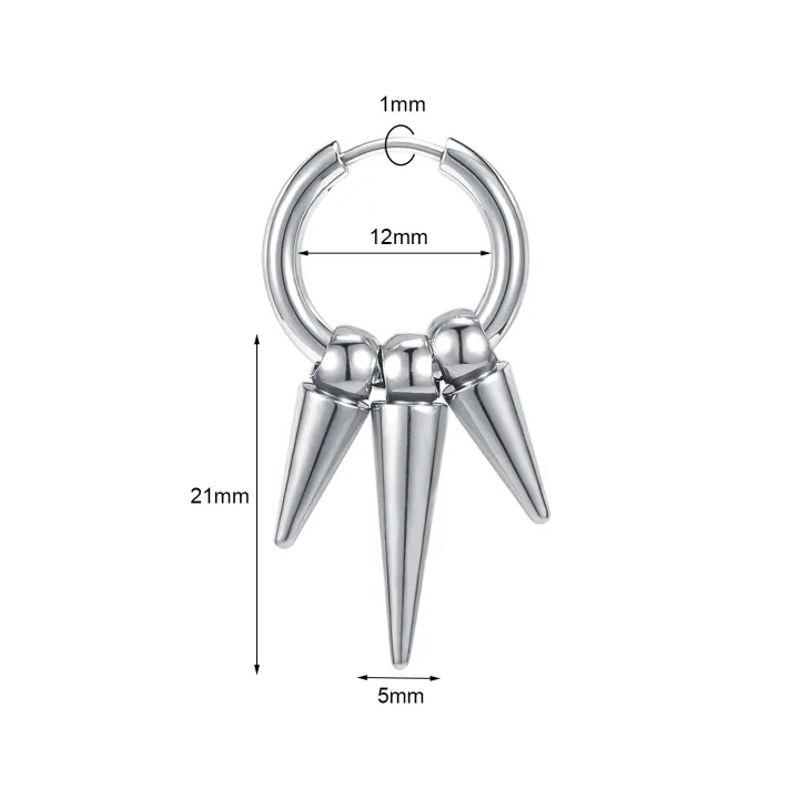 ZS%201PC%20Punk%20Black%20Dangle%20Earring%20Stainless%20Steel%20Tassel%20Chain%20Earring%20Men%20Women%20Korean%20Ear%20Clip%20Piercing%20Boy%20Drop%20Earring%20-%20Image%203