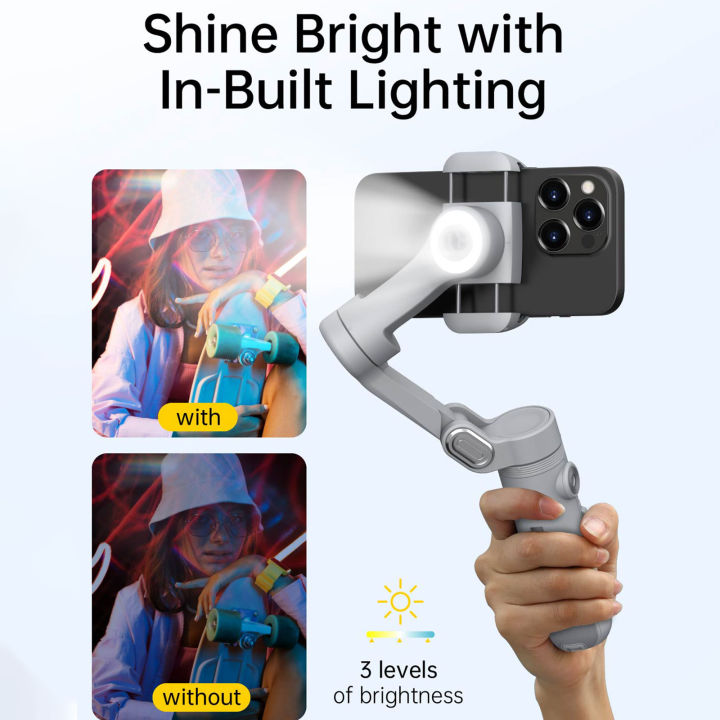 AOCHUAN%20Smart%20X%20Pro%20Gimbal%20Handheld%20Stabilizer%20for%20Smartphone%20OLED%20Display%20Wireless%20Charging%20Inception%20Mode(SmartXPro%20White)%20-%20Image%203