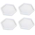 4 Pack Hexagon Silicone Coaster Molds Silicone Resin Mold, Clear Epoxy Molds For Casting With Resin, Concrete, Cement And Polymer Clay.