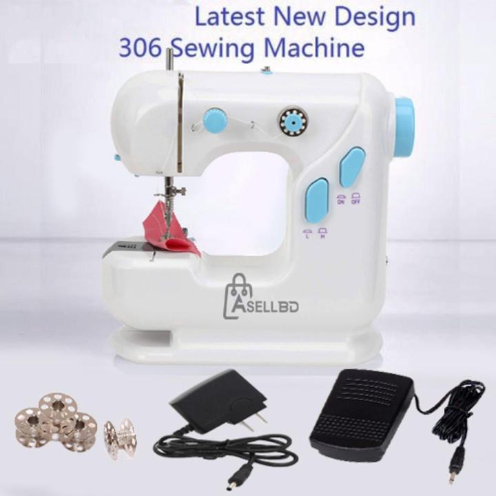YFSM-306 Multifunctional Electric Sewing Machine With LED Light Foot Pedal - White