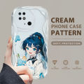 YYDS for Redmi 10C Back Cover Cute Fruit Girl Case Cream Texture Wavy Edge Soft Silicone Mobile Cover. 