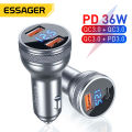 Essager Mini 36W USB Car Charger Quick Charge 3.0 Charger For iPhone 14 13 Samsung Xiaomi USB Type C Fast Charging Car Charger. 