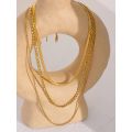 Yhpup Stainless Steel Chain Layered Necklace Separated Set for Women Statement Golden Metalic Waterproof Collar Necklace Jewelry.