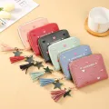 Korean Style Fashion Ladies Women Short Wallet Small Cute Girl PU Leather Coin Purse with Zipper Mini Handbags Purse Card Holder Wallet for Women Ladies. 