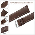 Top Grain Genuine Leather Watch Band, Quick Release 18mm/20mm/22mm Watch Straps, Fits Samsung Galaxy Watch, Garmin Huawei Watch.