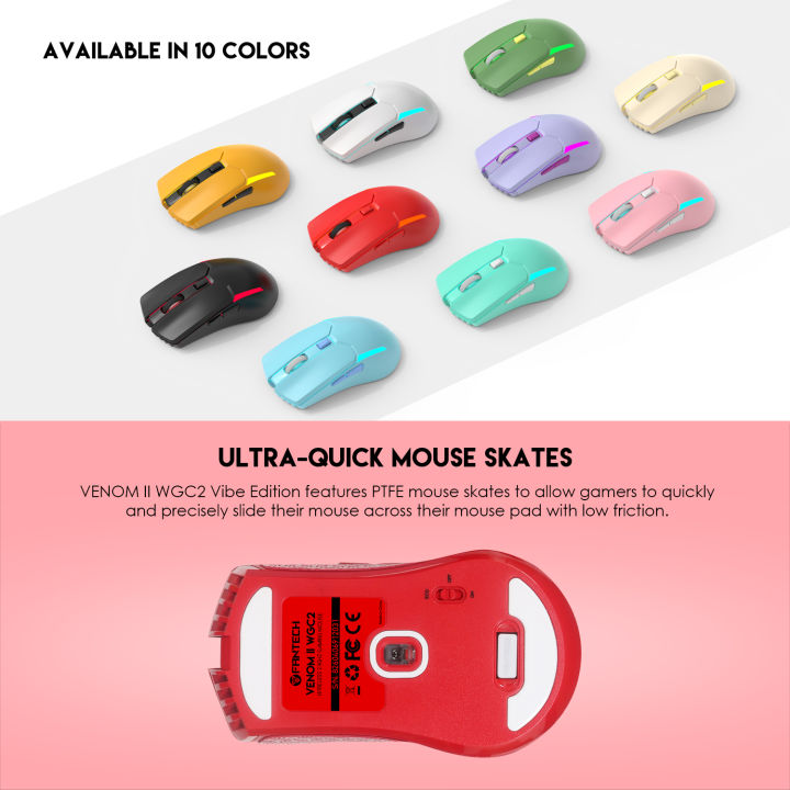 FANTECH%20WGC2%20VENOM%20II%20VIBE%20%202.4G%20Wireless%20Gaming%20Mouse%20Pixart%203212%202400DPI%20RGB%20Rechargeable%20Mouse%20Ergonomic%20Mice%20Gaming%20Gammer%20For%20Laptop%20PC%20Red%20-%20Image%207