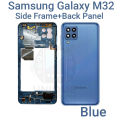 For Samsung Galaxy M32 Side Frame + Back Panel Housing + Camera Glass Back shell Replacement Spare Parts.