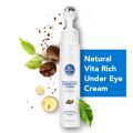 The Moms Co. Natural Vita Rich Under Eye Cream for Dark Circles for Women & Men enriched with Chia Seed Oil, Coffee Oil, Vitamines E & B3 with Cooling Massage Roller to Reduce Dark Circles, Puffiness and Fine Lines (15g/0.5 oz). 