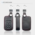 Leather car key case for Toyota Sieni Noah Voxy Esquire Vellfire Alphard 4 buttons remote fob cover keychain bag auto accessory.